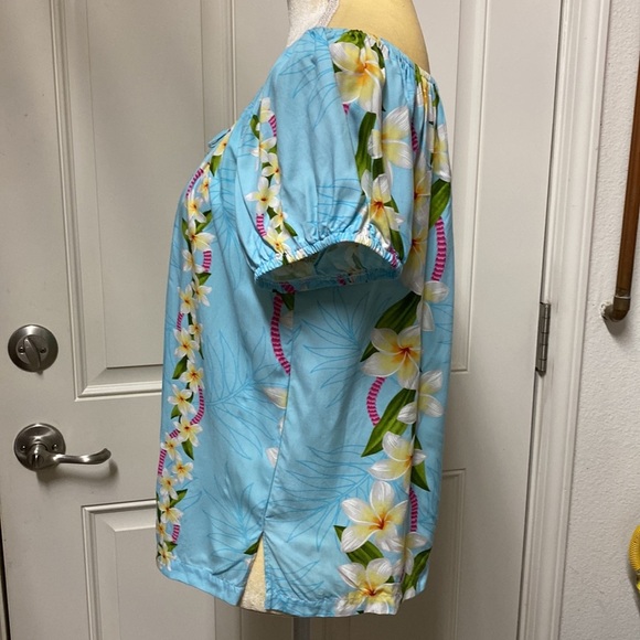 Bishop St Ladies Hawaiian Style Off-the-Shoulder Blouse size S​ - Picture 3 of 7